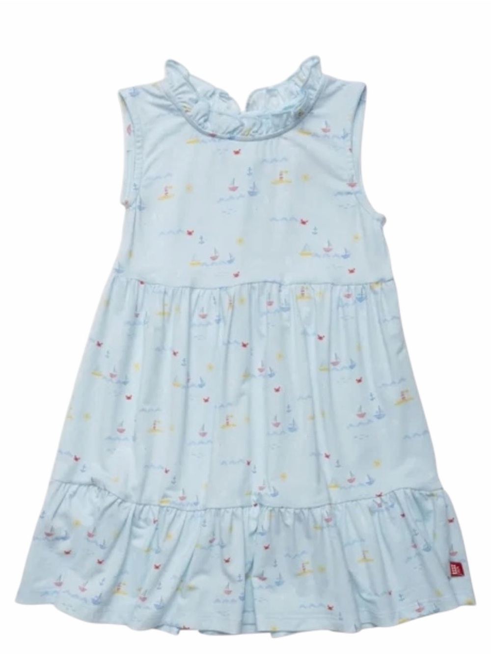 Magnetic Me Light Blue Sailboat Print Girls' Dress